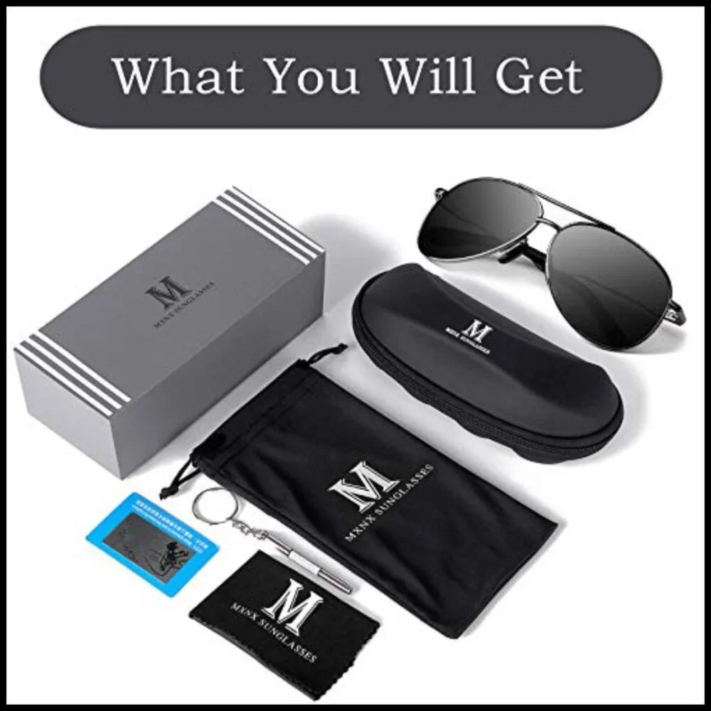 Polarized Aviator Sunglasses UV Protection Lightweight Driving Fishing Sports